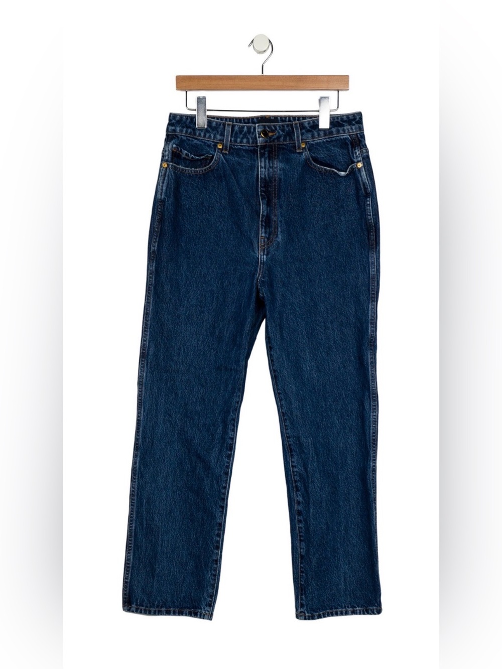 KHAITE Abigail Dark Blue Straight-Leg Denim Jeans Size 31
